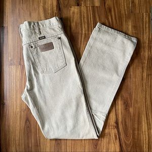 Wrangler High Rise Khaki Straight Leg Jeans Denim